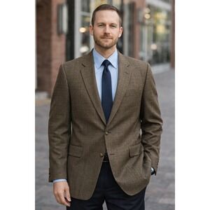 Lauren Ralph Lauren Mens 40R Brown Wool Micro-Check Blazer Sport Coat Canada